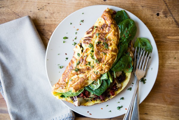 Mediterranean veggie omelete